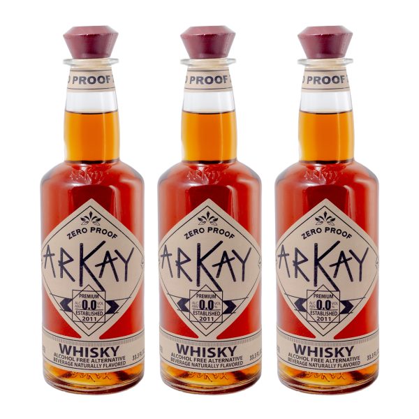 Paquete 3 Botellas Arkay Zero Proof Sabor Whisky Americano